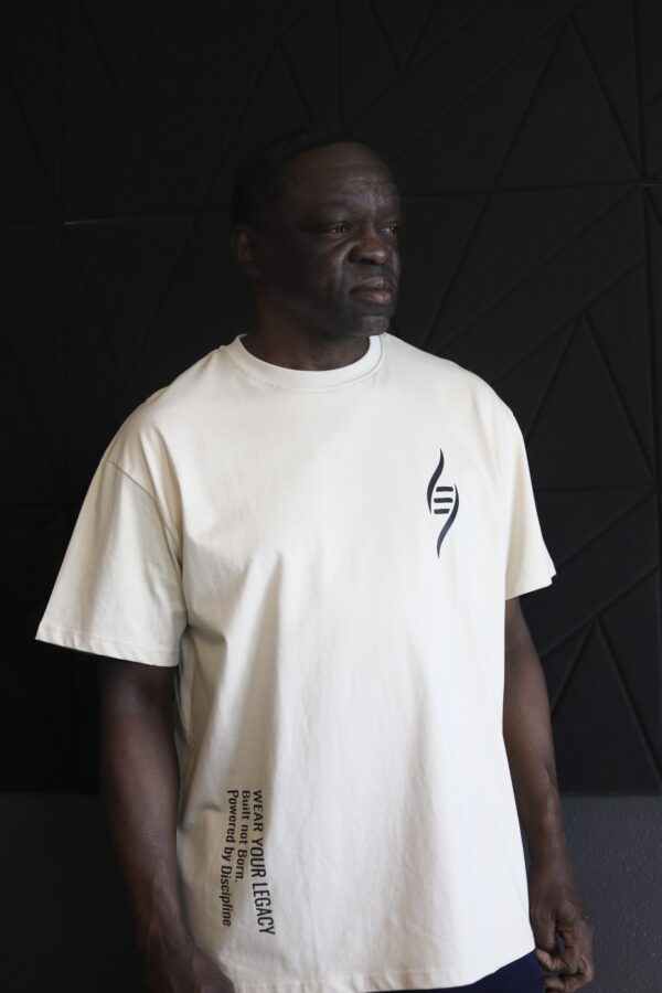 KLEOS Legacy Discipline oversized tee on a model